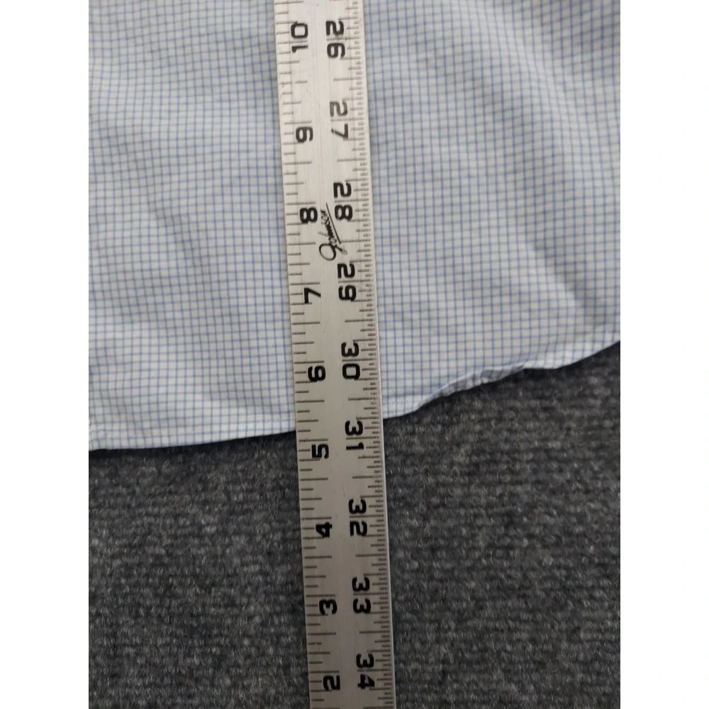 Polo Ralph Lauren Shirt Mens 17 Blue Check Estate Custom‎ Fit Button Down
